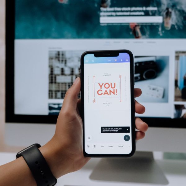 a landing page on a mobile phone screen